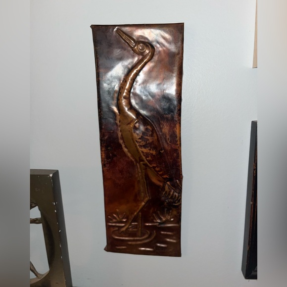 MCM Stork Copper Wall Art Decor - Picture 1 of 3